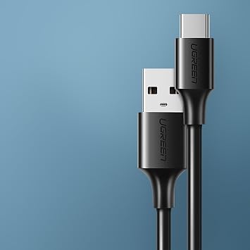 UGREEN 2.0 A USB-A & USB-C, Şarj ve Data Kablosu, 25 Santimetre, Siyah, 60114