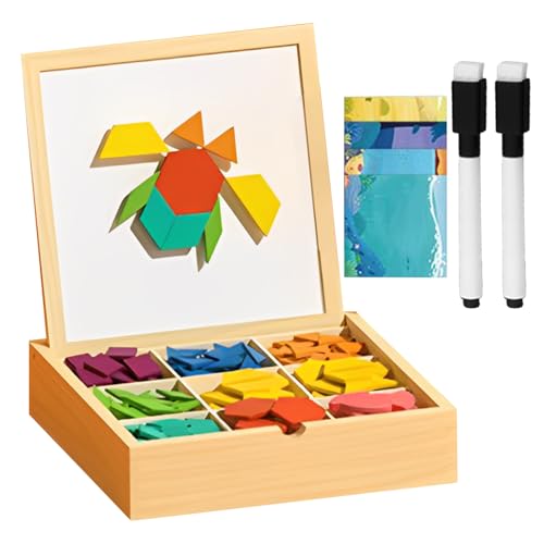 Blocs magnétiques en bois pour tout-petits : jeu géométrique éducatif