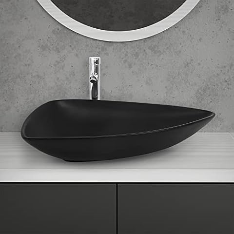 ML-Design Lavabo Triangulaire Noir Mat Cover