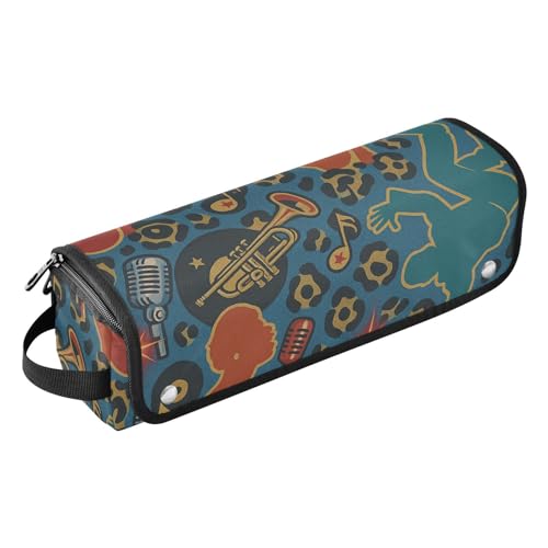 Bolsa de viaje para herramientas de cabello con alfombrilla resistente al calor y organizador desmontable para planchas, alaciadoras, rizadores, impresión leopardo Music Legends, esenciales para mujeres