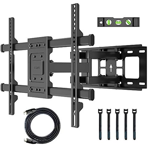BONTEC TV Wandhalterung für 32-80 Zoll Bildschirme bis zu 60kg, Wandhalterung Fernseher Schwenkbar Neigbar Universal TV Halterung für Flach & Curved Fernseher & Monitor, Max VESA 600x400mm Cover