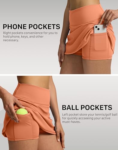 Soothfeel Saias de tênis femininas de cintura alta para golfe com shorts e bolsos, saia atlética par
