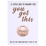 MIXJOY Little Pocket Hug Token You Got This & Greeting Card for Friends Family, Think of You Missing You Gift, Positivity Cheer Up Gift for Him Her, Good Luck, Sengding a Hug Gifts, Rose Gold