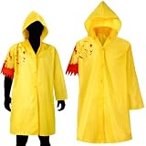 Croloose Halloween Horror Yellow Raincoat Men Women Clown Cosplay Costume Blood Yellow Outfit Jacket Halloween Costume