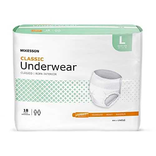 McKesson 44583100 Classic Adult Light Absorbent Underwear, White - Large - Pack of 72