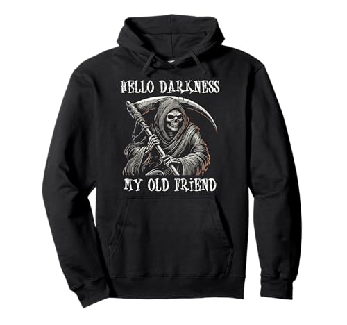 Image of Hello Darkness My Old Friend Grim Reaper Pullover Hoodie