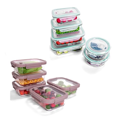 BOROHOUSE 11-Piece Borosilicate Glass Food Storage Set