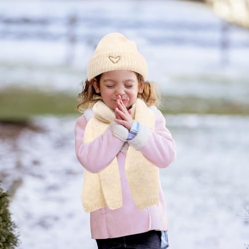 Bufanda de invierno para niña y gorro cómodo que aísla el frío 3