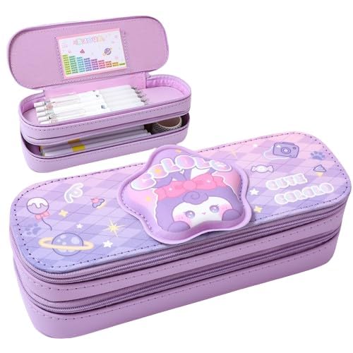 Alokik Enterprise Pencil Case Double Layer Cololo 3D Cute Pencil Case Aesthetic Pencil Case for Girls Large Capacity Pen Pencil Pouch Multifunctional Stationery Organizer for School