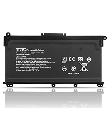 TF03XL 920046-121 421 541 920070-855 Remplacement de la Batterie d'un Ordinateur Portable pour HP Pavilion 15-CC 15-CD 15-cc154cl 15-cc060wm 15-cc152od 15-cc055od 15-cd040wm 17-AR007CA(11.55V 41.9Wh) Cover
