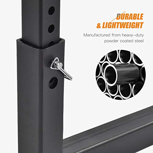 SUNCOO Pick Up Truck Bed Hitch Extender Adjustable Steel Extension Rack with Flag for Boat Lumber Long Loads Ladder Rack Canoe Kayak Long Pipes Lumber Black