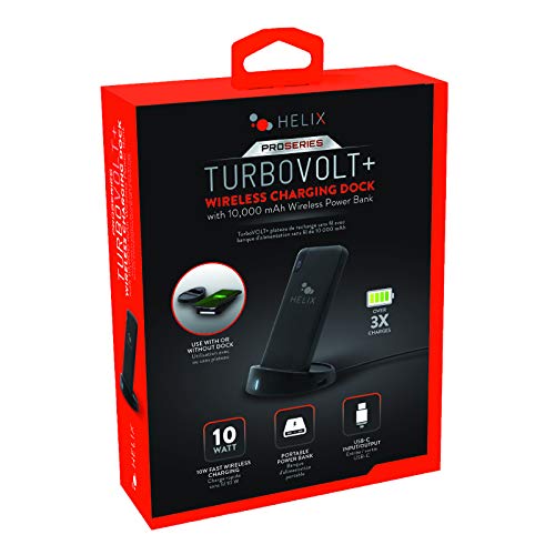 Helix Turbovolt+ 2-in-1 Wireless Portable Power Bank + Charging Dock, 10W Fast Wireless Charging, 18W USB-C Input/Output, Charge 2 Devices at Once - Thumbnail 3