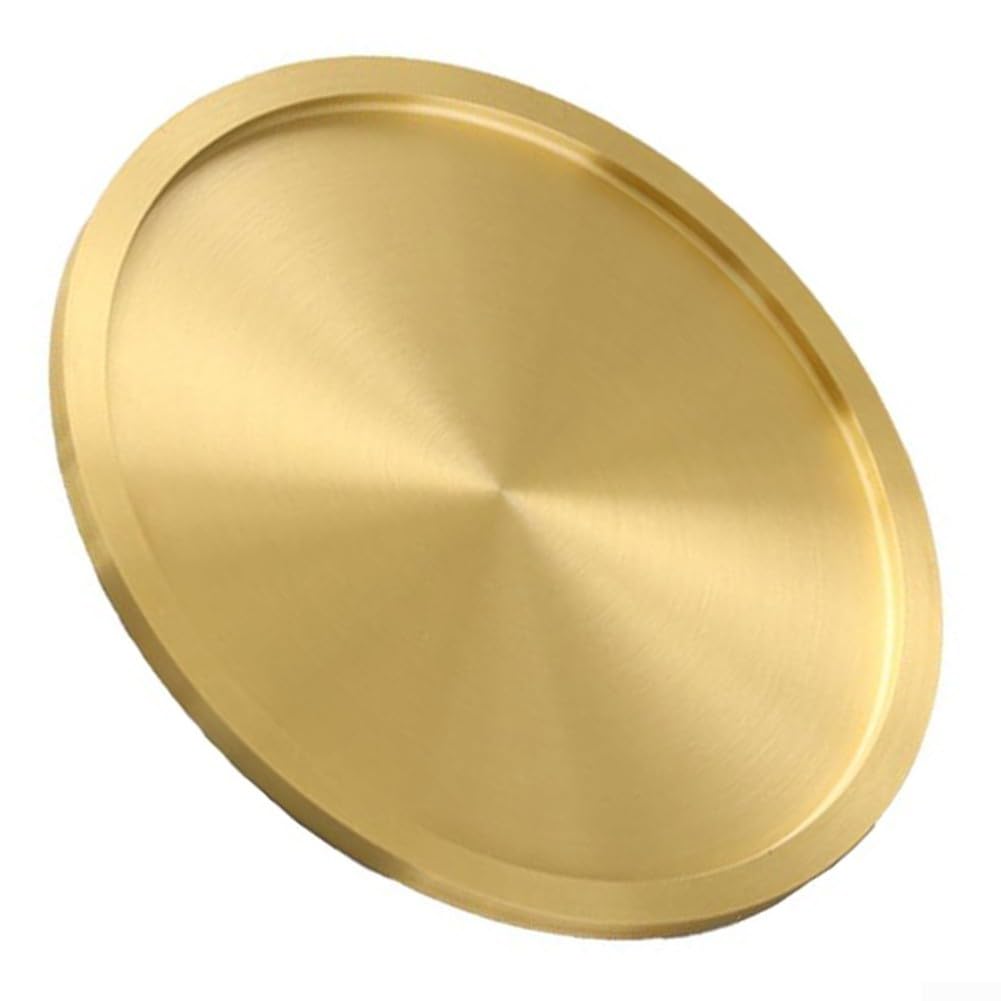 Posavasos redondos de latón, paquete de 6 posavasos de metal dorado para tazas de café, vasos de cerveza, decoración del hogar, 10 cm (6 unidades)