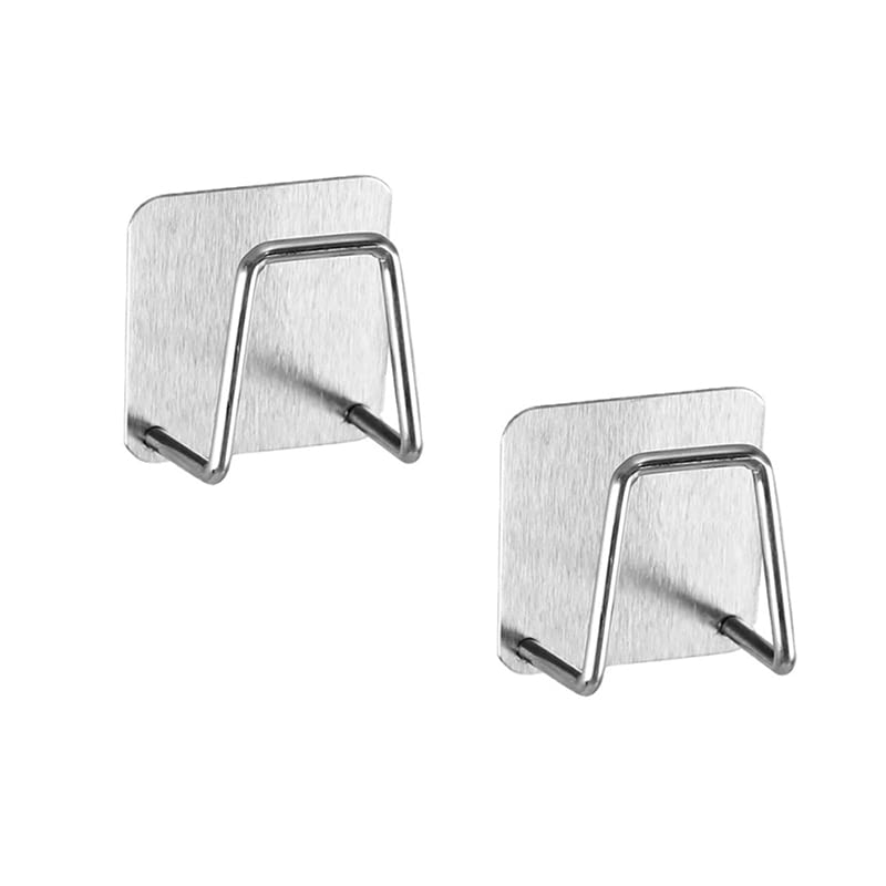 2-Pack Stainless Steel Sponge Holder for Kitchen Sink - Rustproof Brushed Sponge Caddy Organizer Wall Mount Drainage Design