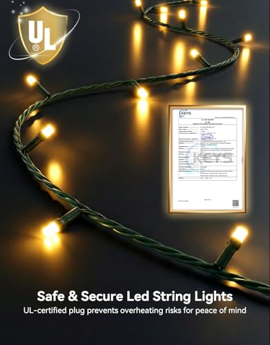 Cadena de luces impermeables de 99 pies LitHome que memoriza tu modo de iluminación navideña 6