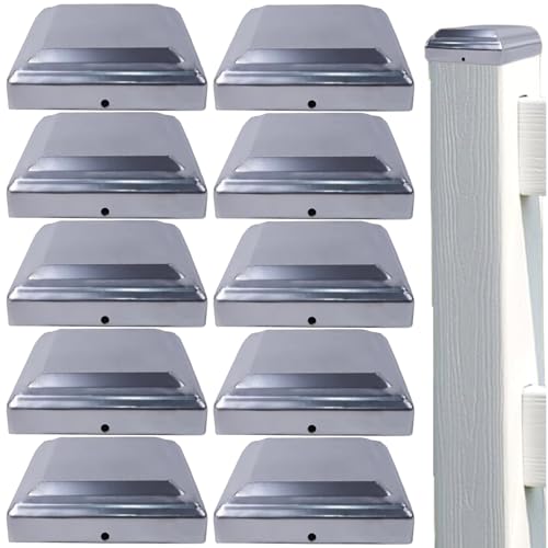 Capuchons poteaux clôture en métal épais carré 3x3 décoratif pour l'extérieur