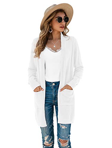 Image of TASAMO Cardigan Sweaters for Women Long Sleeve Open Front Casual Knit Fall Coat Oversized Soft Outwear with Pockets