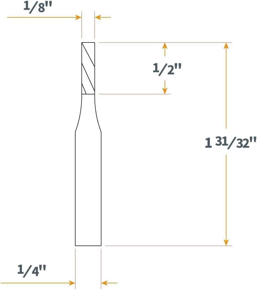 POWERTEC Router Inlay Kit, Solid Brass Bushing Guide Set w/ Alignment Pin, Tungsten Carbide 1/8" Upcut & Downcut Spiral Bits for Router Templates, 1/4" Shank, 1/2" Cutting Depth (72028)