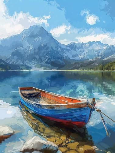 DIY Paint by Numbers Kits montaña 100x130cm con pigmento acrílico sin marco