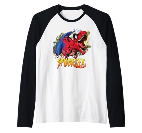 T-shirt Spider-Man Spider-Rex style baseball bicolore Marvel officiel pour enfant et ado