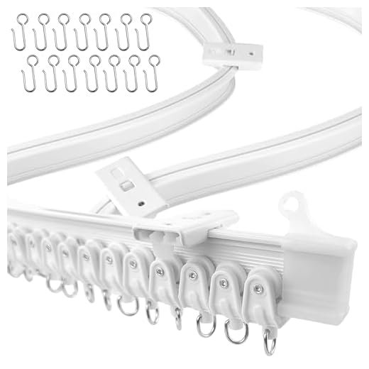 UrbanRed Flexible Bendable Ceiling Curtain Track, 5 Meters (16.4FT), Ceiling Track Ceiling Mount for Curtain Rail with Track Curtain System, RV Curtain Track, Room Divider, Ceiling Track for Curtains