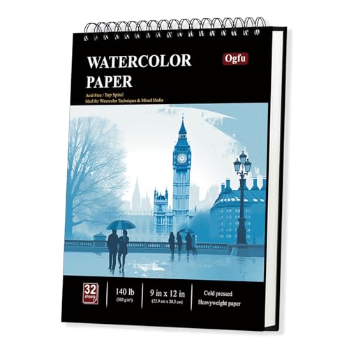 9"x12" Watercolor Sketchbook, 32 Sheets Watercolor Notebook, 140 lb /