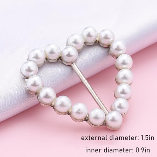 Image of Scarf Ring Clip for Women 4PCS T-Shirt Clips Metal Round T-Shirt Tie Ring Rhinestone Pearl Tshirt Clips Buckle Clothing Ring Wrap Holder