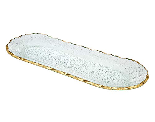 Godinger Harper Oval Serving Tray Platter - Gold Trimmed Godinger Harper Oval Serving Tray Platter - Gold Trimmed