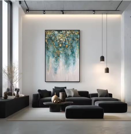 Lienzo abstracto moderno para dar vida y color a paredes vacías de forma fácil y elegante