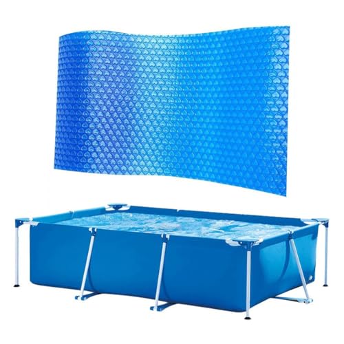Cubierta Solar Piscina Rectangular, 300x200cm Manta Térmica Solar para Piscina, Lona de Burbujas Piscin PE Anti-UV, Impermeable y Anti-Polvo, Fundas Piscin Reduce la Contaminación y la Evaporación