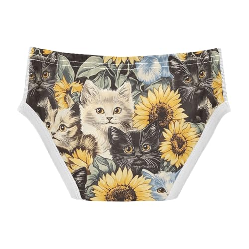 Wusikd Cute Cats Boys' Underwear Cotton Sunflowers Funny Boys Briefs Soft Toddler Underwear 2T2