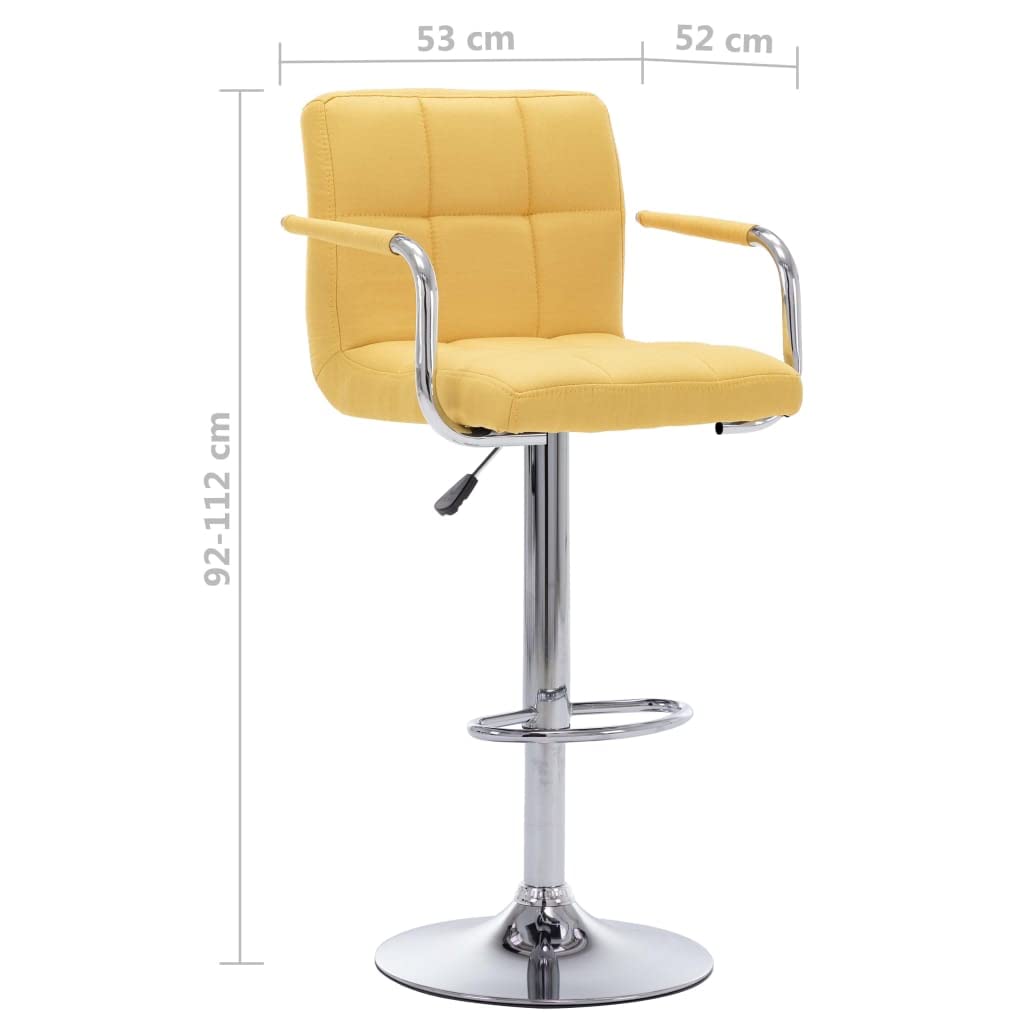 vidaXL Barhocker 2 STK. Gelb Stoff
