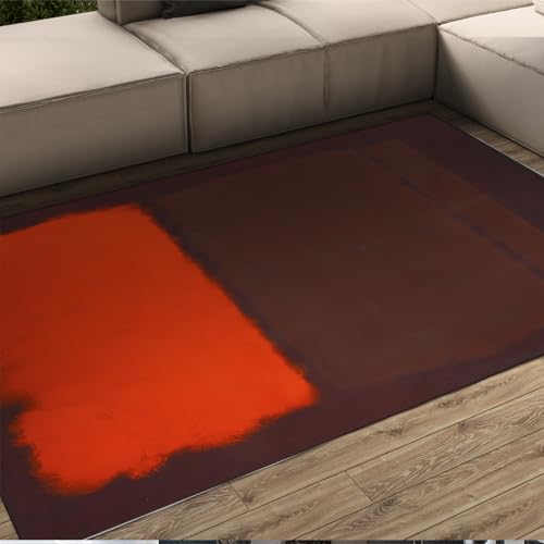 Tapis doux rouge et brun 90x150cm lavable pour habiller vos sols intérieurs - 2