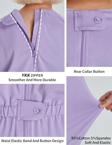 Codida Adaptive Women's Security Back-Zip Jumpsuit - Easy Care Romper for Elderly & Limited Mobility