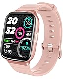 Smart Watch for iPhone Compatible:1.69'' HD Screen by E Easiecom 5ATM Waterproof Watch for Swimming Running Cycling Sensor Measurement of Blood Oxygen Heart Rate Android Smart Watches (Pink)