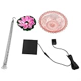 Tidgel Solar-Lotus-Vogeltränke zum Aufhängen, Metall-Garten-Wasserspiel für Wildtier-Anziehung, blaue Outdoor-Dekoration, 23,5 x 45 cm (Rosa)
