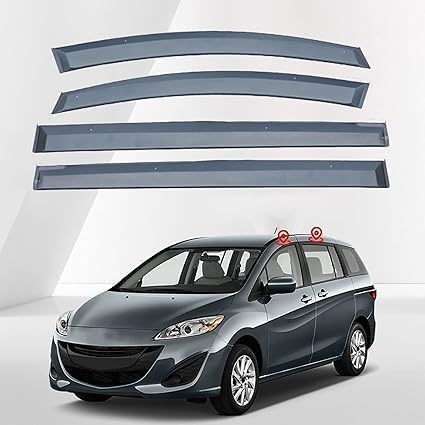 Coche Deflectores de Viento para Mazda 5 I 2005-2007, Deflectores de Aire de Ventanilla Deflectores de Viento Adhesivos Deflector