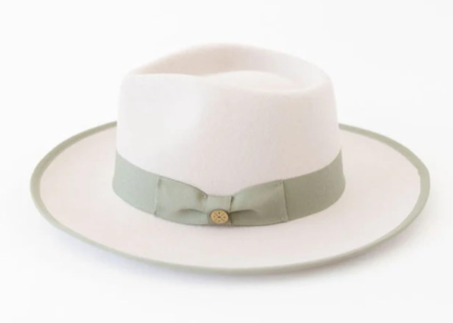 Wool Fedora Hat with Feather Accent, Gray and Burgundy, Wide Brim