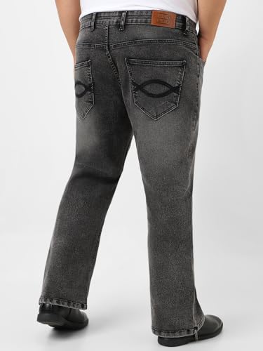Image of Urbano Plus Men's Stretch Fit Mid Rise Washed Bootcut Jeans Stretchable