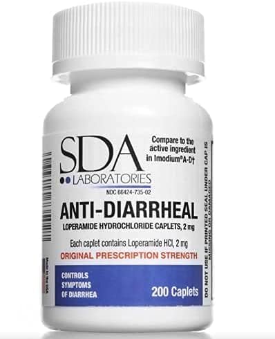 Assletes Anti-Diarrhea, Lapotamide HCL Tablets, White, 200 Count
