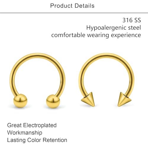 Lcolyoli 20G Septum Ring Surgical Steel Smiley Piercing Jewelry Nose Septum Rings Hoop Lip Piercing Jewelry for Women Men 6-12mm3