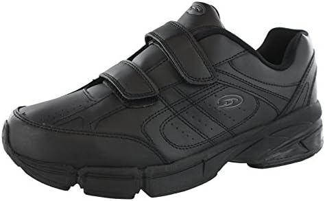 Dr.Scholls Men's Omega Light Weight Dual Strap Closure Sneaker Wide Width, Black, 12 Wide