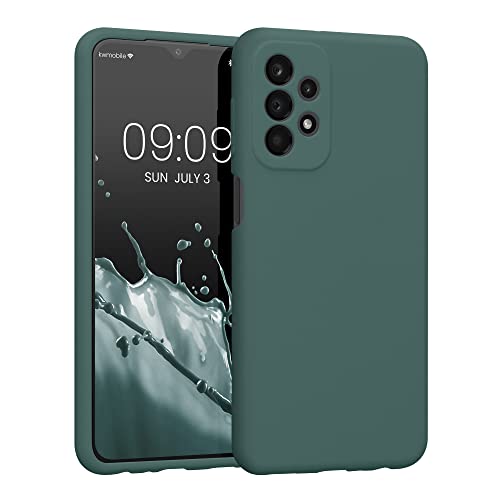 kwmobile Case Compatible with Samsung Galaxy A23 4G / 5G Case - Slim TPU Silicone Phone Cover - Soft Touch Finish - Moss Green