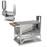 windhike Ultralight Pellet Stove - 18 lbs Portable Hot Tent Wood Stove, Small Stainless Steel Camping Burning Stove with 8 Chimney Pipes for Outdoor Heating, Cooking, Hunting & Ice Fishing