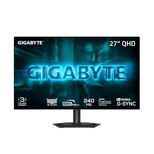 GIGABYTE - GO27Q24G - 27" W-OLED Gaming Monitor - QHD 2560 x 1440-240Hz - 0.03ms GTG - AMD FreeSync Premium, G-SYNC Compatible - HDMI, DP, Type-C - Height and Tilt Adjustable - Black