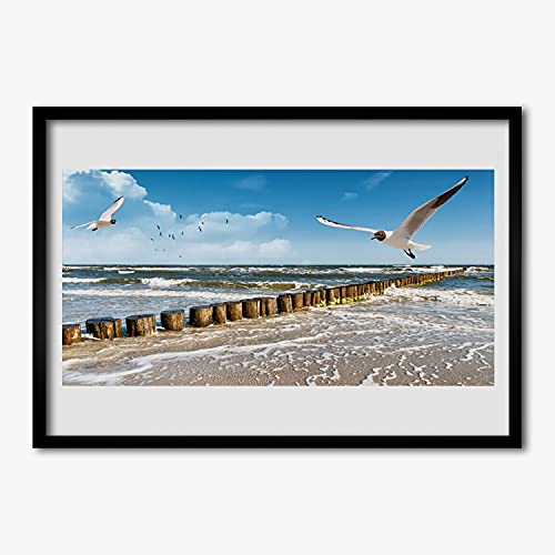 Affiche avec cadre murale salon et chambre Tulup 70x50 cm style bord de mer