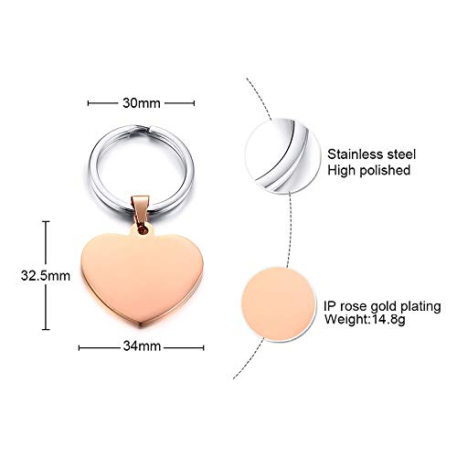 Mprainbow Custom Personalized Stainless Steel Heart Love Keychain Keyring Keychain For Girl Women,Mom Daughter Gf Gift #TOP4