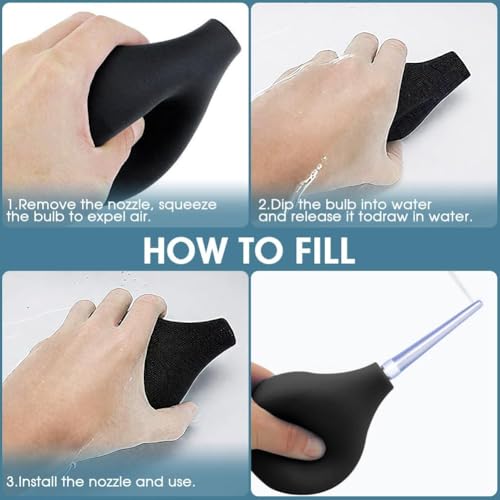 Anal Douche Enema Bulb Kit for Men & Women, 7.9oz Silicone Colon Cleansing Kit with 5 Comfortable Nozzles - Thumbnail 4