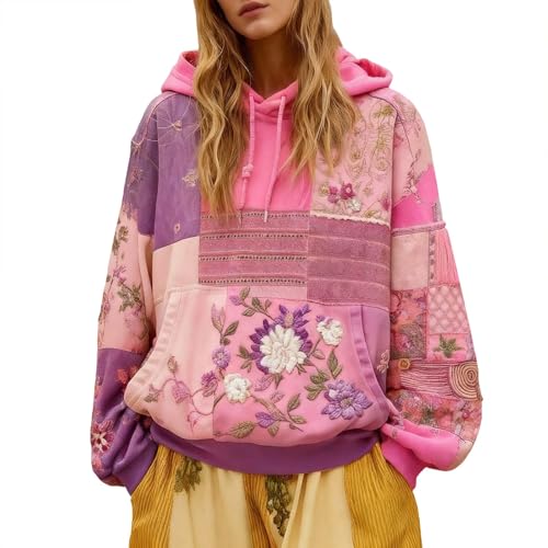 Sweat femme rose clair veste legere sport sweat-shirt ample hoodie long