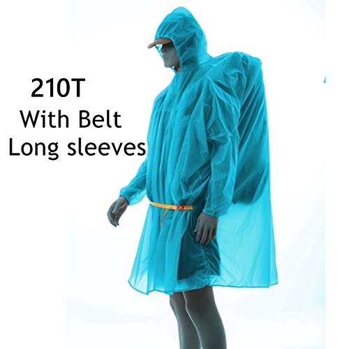 3F UL GEAR Poncho de randonnée léger, imperméable à l'eau, pour trekking, camping, randonnée, bleu, Moyenne – vue 4